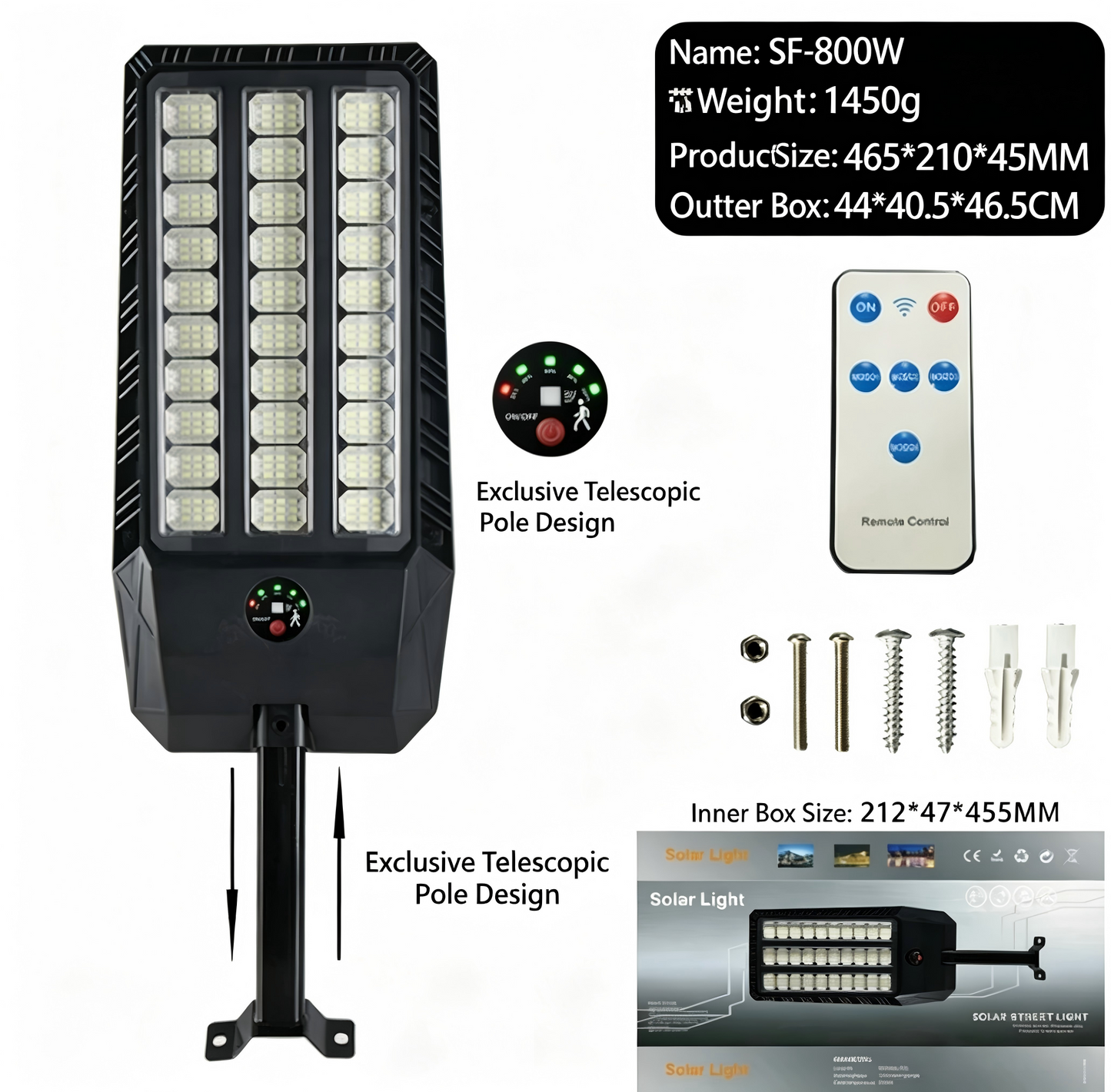 9000W Ultra Bright Solar Led Street Light System
