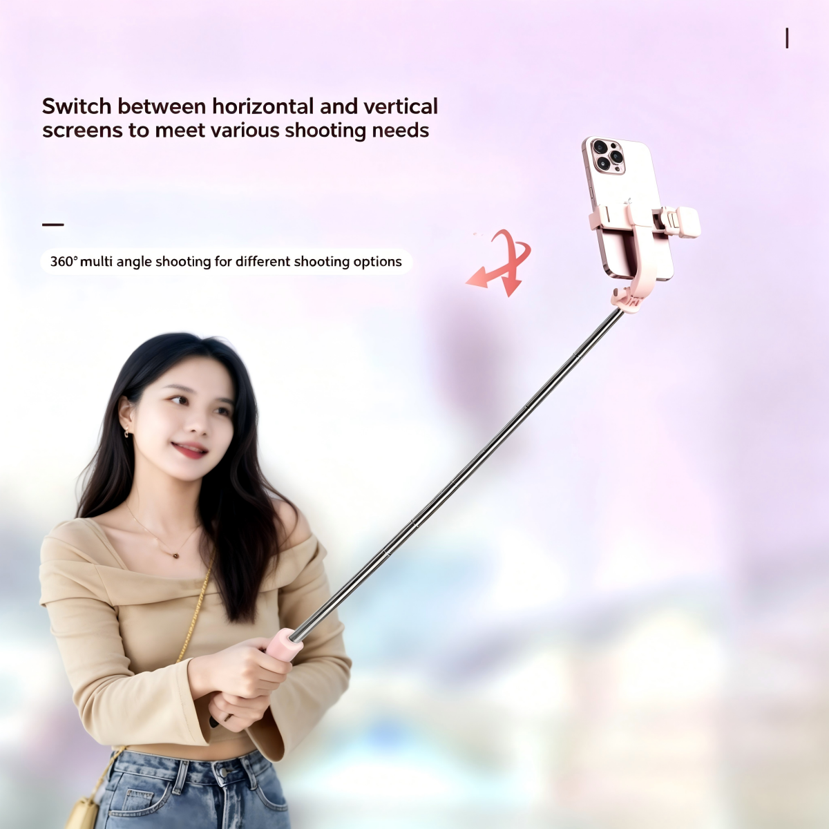 2-in-1 Selfie Stick Tripod With Bluetooth Remote Fill Light 360° Rotation Phone Stand