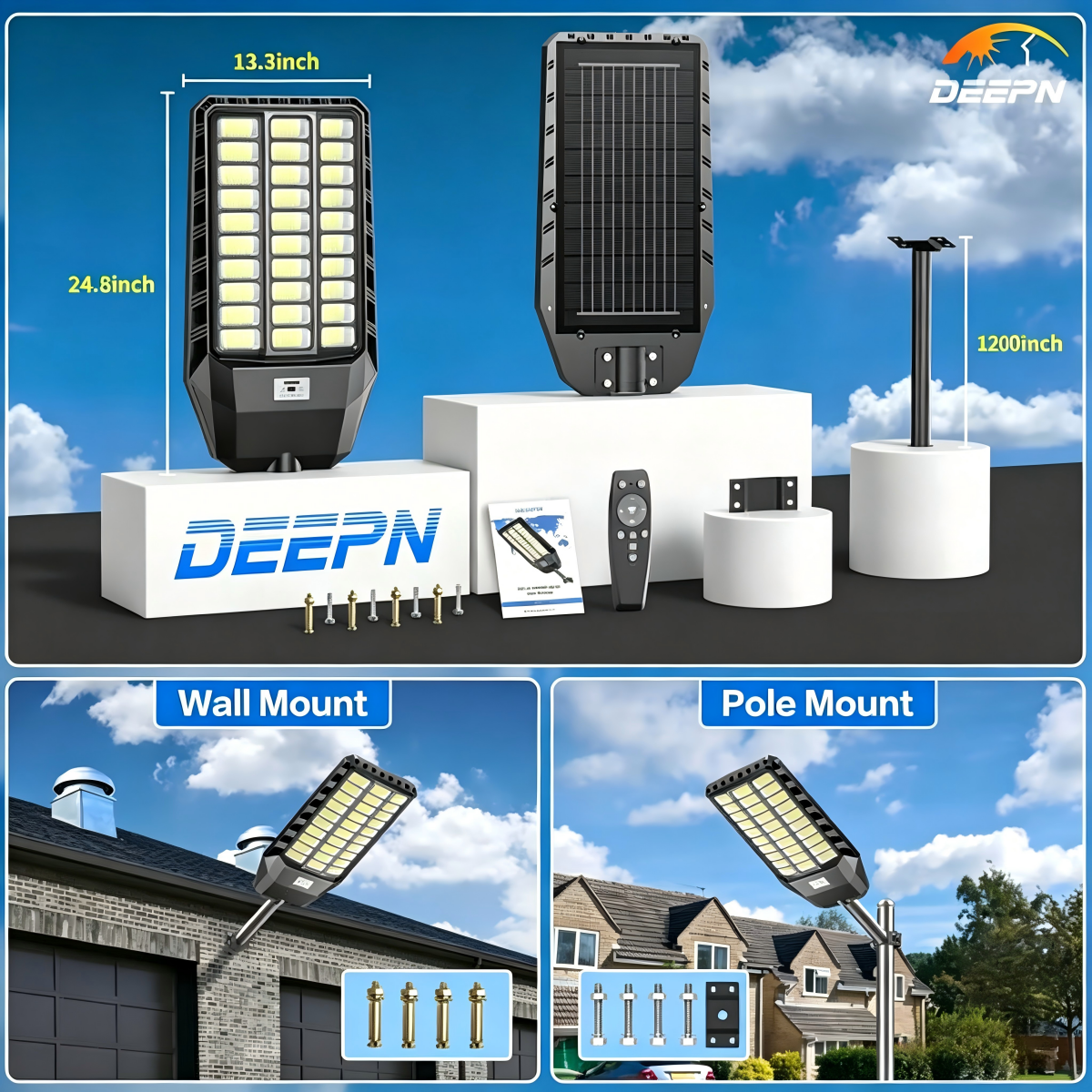 9000W Ultra Bright Solar Led Street Light System