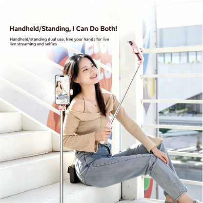 2-in-1 Selfie Stick Tripod With Bluetooth Remote Fill Light 360° Rotation Phone Stand